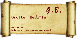 Grotter Beáta névjegykártya