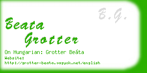 beata grotter business card